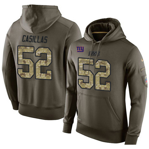 NFL Nike New York Giants #52 Jonathan Casillas Green Salute To Service Men's Pullover Hoodie